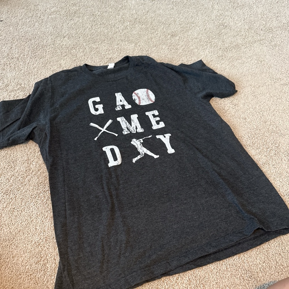 Tultex Black 'Game Day' Baseball Graphic Tee